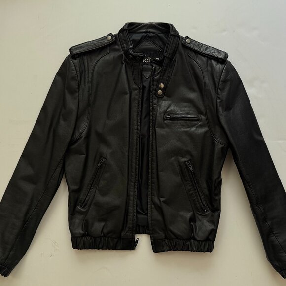 Womens Size L Soft Leather Vintage Moto Jacket